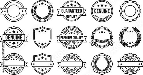 Set of vintage badge, emblem, label, logo, and seal templates