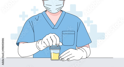 Medical Professional Holding Urine Sample Cup for Testing