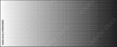 Set of halftone dots gradient pattern texture isolated on white background. Straight dotted spots using halftone circle dot raster texture. Vector blot half tone collection.