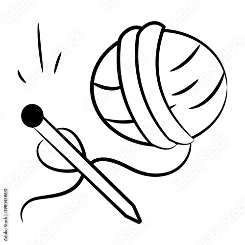 A drawing style icon of knitting