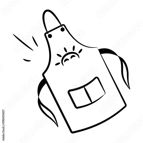 Doodle style icon showing an apron