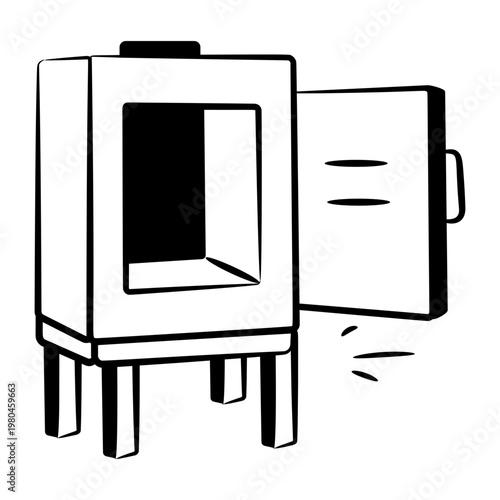 A hand drawn icon of a kiln