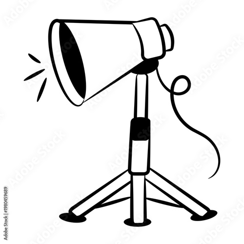 Hand drawn style icon depicting a spotlight