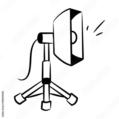 Doodle style icon showing a reflector