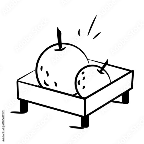 A drawing style icon of an oranges