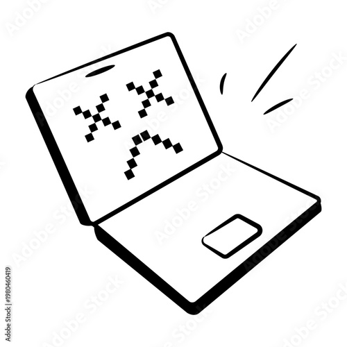 Doodle style icon showing a gaming error