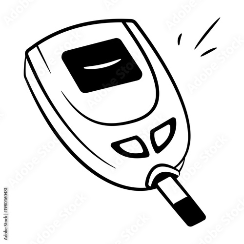 A hand drawn style icon of a glucose meter