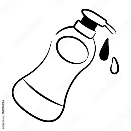 Doodle style icon showing a dish soap