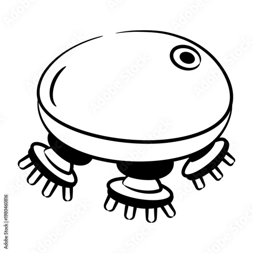 Hand drawn style icon of a pet massager