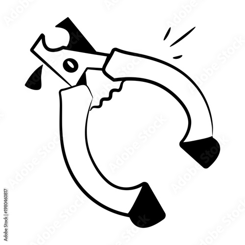 Drawing style icon showing a nail clipper