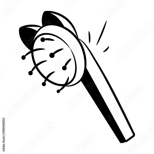 A doodle style icon of a pet brush
