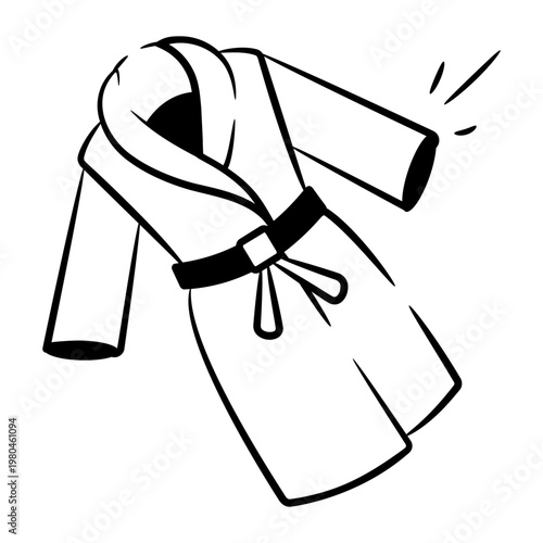 Doodle style icon showing a spa gown