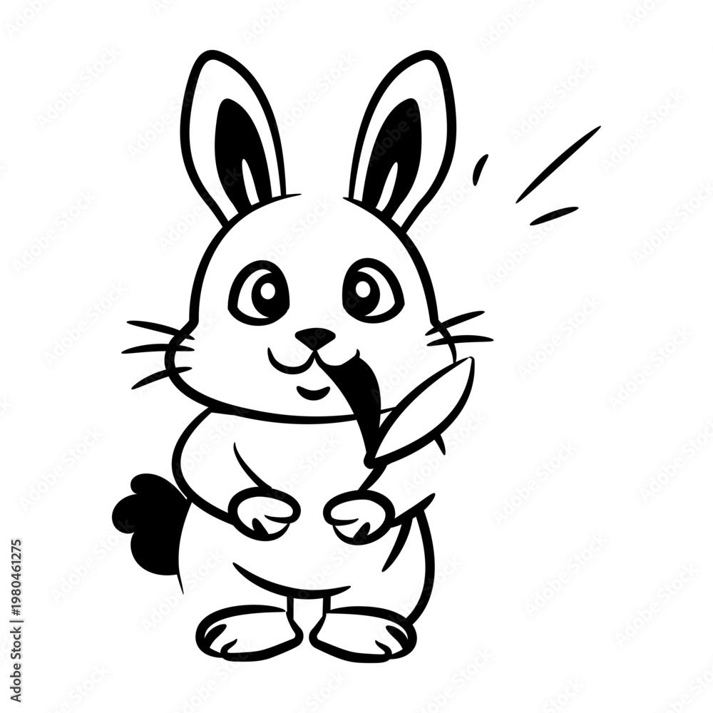 Fototapeta premium Doodle style icon showing a rabbit