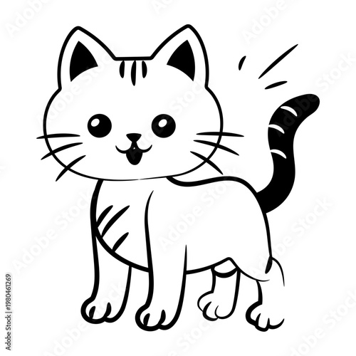 Hand drawn style icon depicting a cat