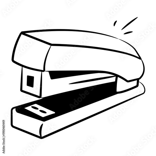Doodle style icon showing a stapler