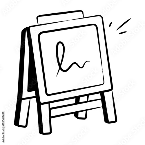 Drawing style icon of a backboard