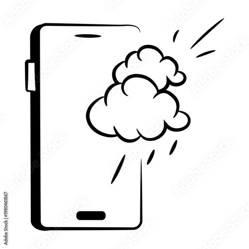 Hand drawn style icon depicting a weather app