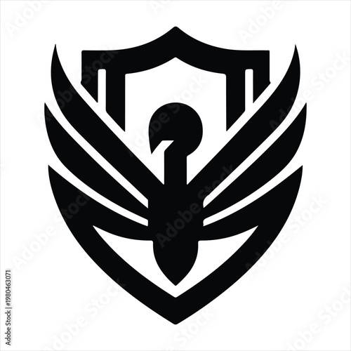 Military team vector silhouette line art logo design concept illustration idea