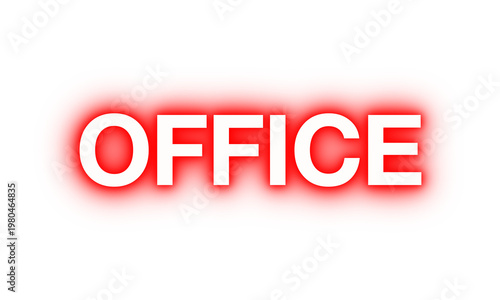 Neon Office Sign Glowing Red - no Background png
