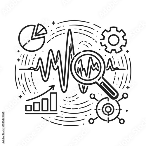 Dynamic visualization of data analytics for business intelligence, featuring graphs, charts, and investigative tools to uncover critical insights and trends
