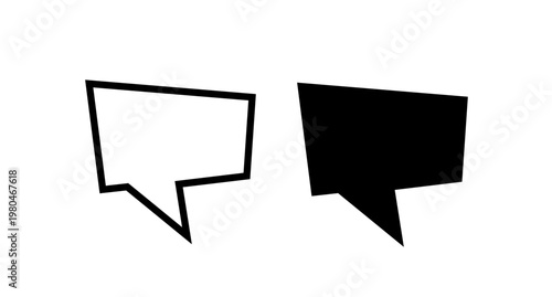 Modern Geometric Speech Bubble Icon for Chat and Business Communication Vector