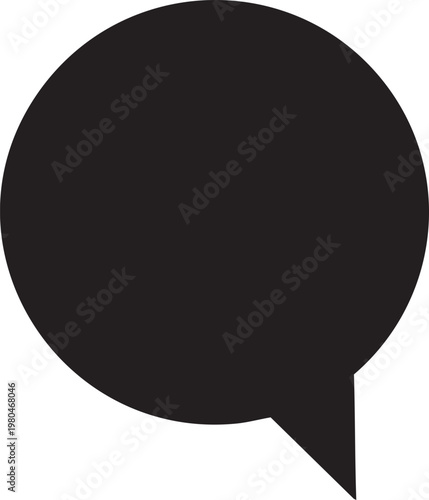 Speech bubble, black speech bubble, chat icon, vector icon, conversation symbol