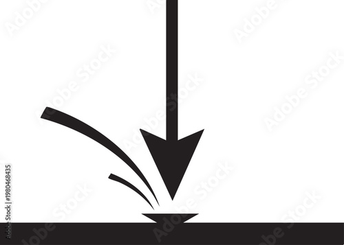 Black arrow icons, downward motion graphics, vector symbols, movement illustration