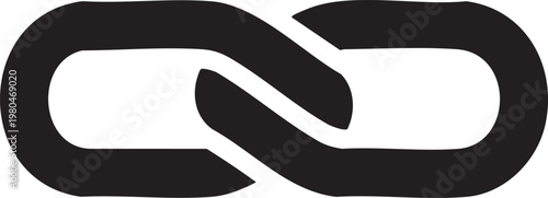 Chain link icon, chain symbol, link sign, bonding element, black chain