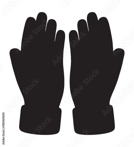 A pair of black fingerless gloves displayed against a plain background 