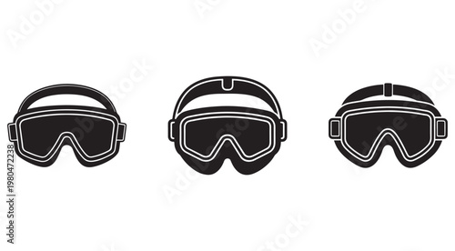 Three different ski goggles designs for winter sports and protection  goggles for skiing and snowboarding