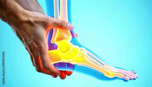 Wallpaper Mural A person is massaging their foot and ankle in a video about foot health Torontodigital.ca