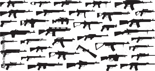 rifle comparison grid of different firearm silhouette outlines
