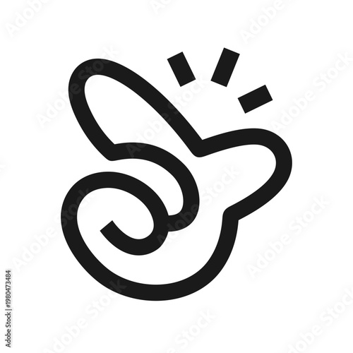 Finger Snap Hand Gesture Icon Illustration, Click Motion and Human Gesture Symbol