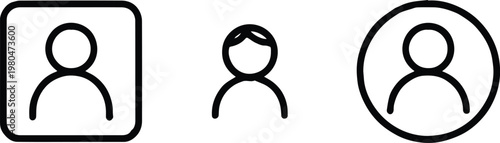 user avatar outline with square and circular frames