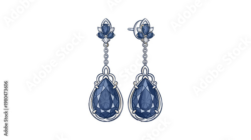Elegant Sapphire and Diamond Dangle Earrings