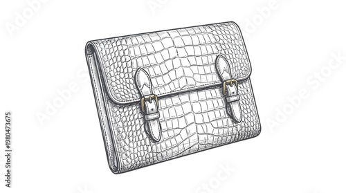Elegant White Crocodile Leather Satchel Bag