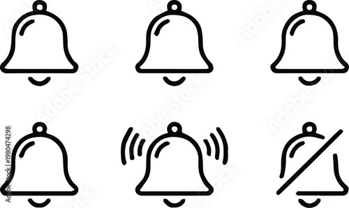 notification icons pack bell outline new badge ringing mute notifications off