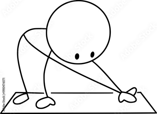 Stickman Stretching Hamstring Warm Up Exercise Illustration