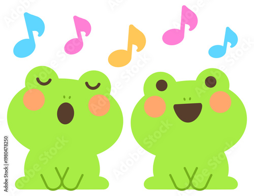 ご機嫌に歌うカエルたち