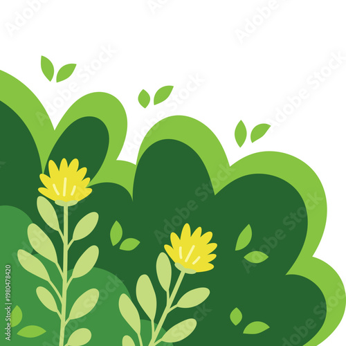 Abstract Floral Bush Corner