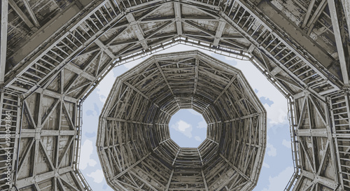 Low angle view of metal structure architecture detail