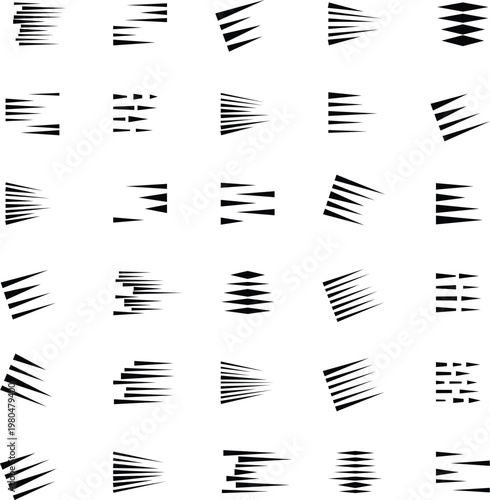 Action Speed Lines Collection Comic Motion Effects Vector Bundle