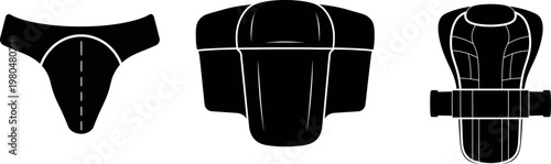 Cricket abdominal guard silhouette protective gear design for batsmen wicketkeepers