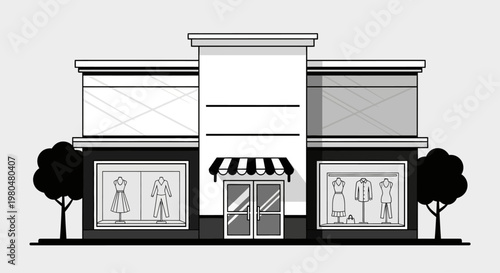Store Front with Display Windows.