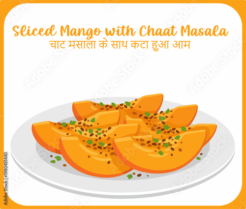 Sliced Mango with Chaat Masala.eps