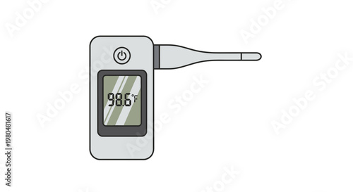 Digital Thermometer Displaying Normal Body Temperature Reading