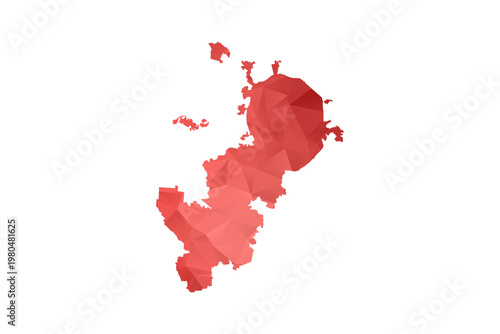 Moscow Map - Polygon Style Vector Illustration in Red Gradient, Low Poly Geometric Design, Isolated on White Background, Perfect for Infographics, Reports, and Educational Materials.