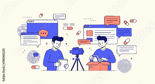 Digital Content Creators Unboxing Product for Video Blog