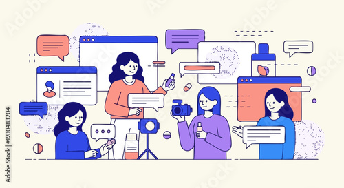 Women Content Creators Promoting Products in Social Media Marketing