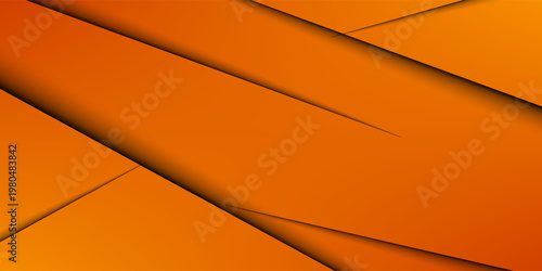 Abstract Orange Geometric Paper Cut Layers Background